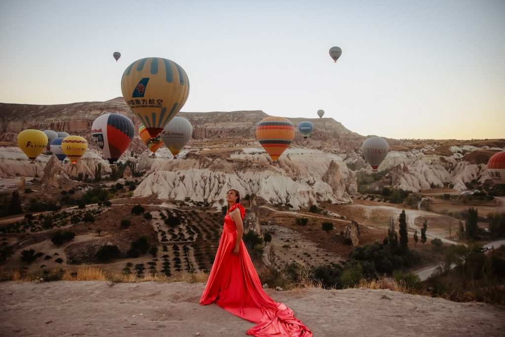 Cappadocia sunrise balloons take off